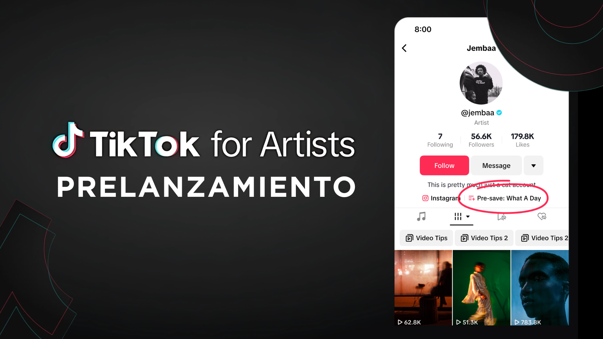 TikTok for Artists: campañas de prelanzamiento